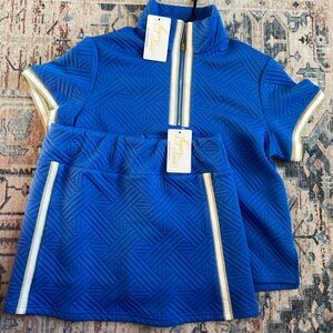 Blue Geometric Patterned Activewear Set